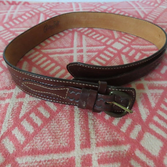 vintage justin western cutter bill leather belt 34 - Picture 1 of 7